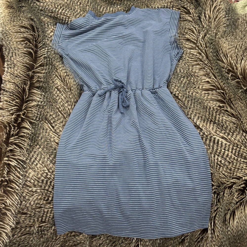 Striped Blue Casual Dress